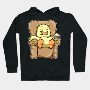 Duck at Chilling out on Sofa Hoodie